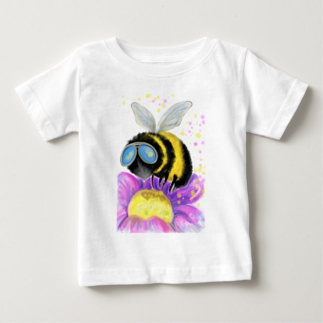 Abeja con gafas de sol Camiseta bebé - Diversión (Anverso)