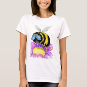 Abeja con gafas de sol Camiseta Diversión