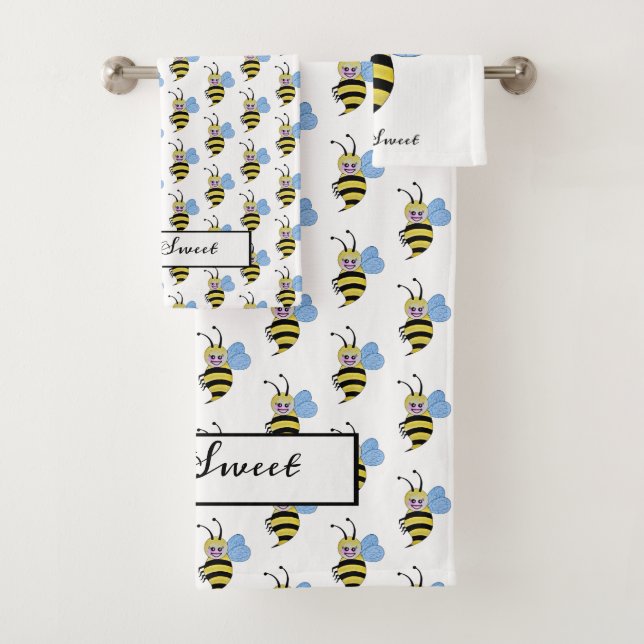 Abeja Cuidada De Acuarela Con Sonrisa Feliz (In situ)