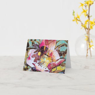Abeja de burbujas en la tarjeta de saludo de pintu