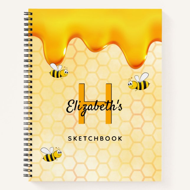 Abeja de cuaderno de bocetos miel goteando (Anverso)