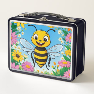 Abeja de Dibujos Animados Flores Coloridas 