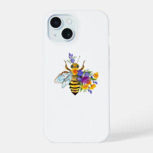Abeja de flor con plantas silvestres