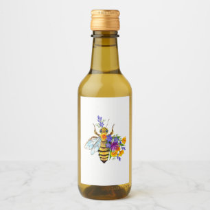 Abeja de flor con plantas silvestres