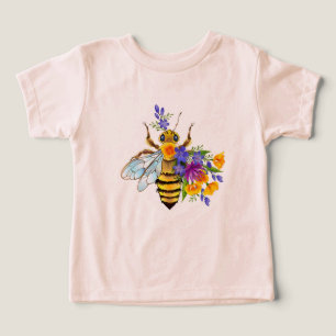 Abeja de flor con plantas silvestres