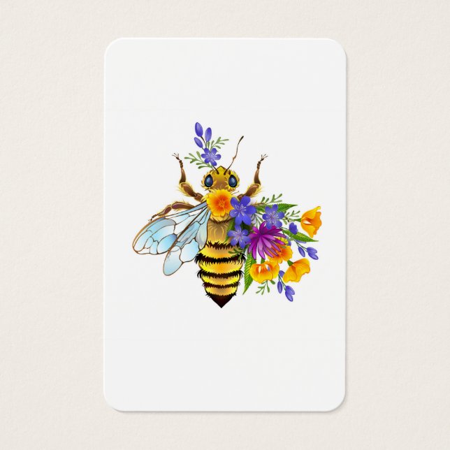 Abeja de flor con plantas silvestres (Anverso)