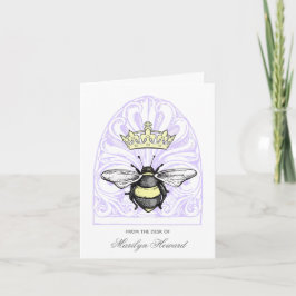 Abeja de la Corona (púrpura) | Tarjetas de nota pe