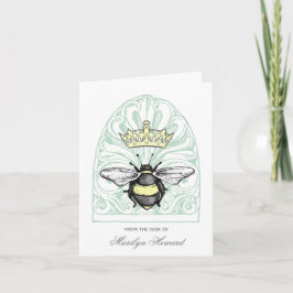 Abeja de la Corona (verde) | Tarjeta de nota perso