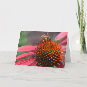 Abeja de la miel en tarjeta de felicitación de