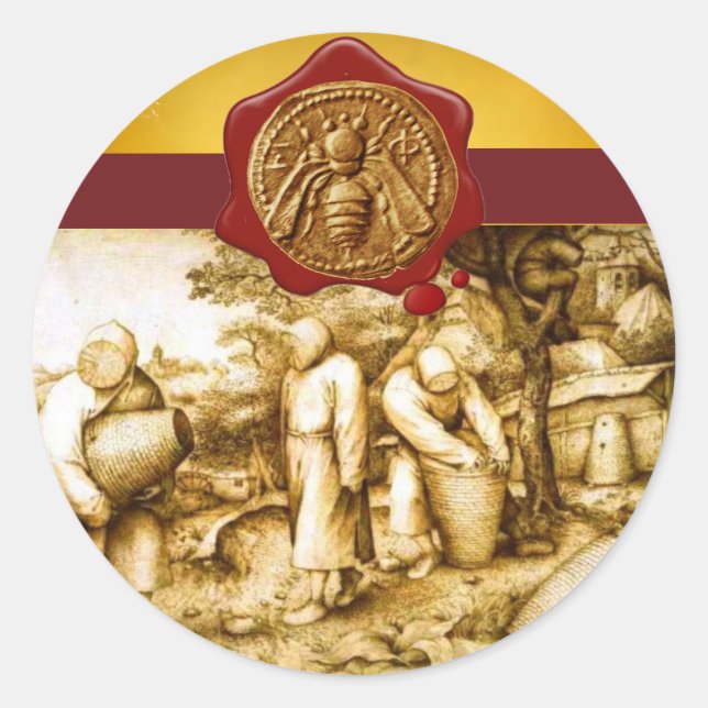 Abeja DE LA MIEL, SELLO DE LA CERVEZA ROJA DE BEEK (Anverso)