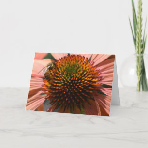 Abeja de miel en tarjeta de felicitación de deflor