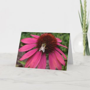 Abeja de miel en tarjeta de felicitación de deflor