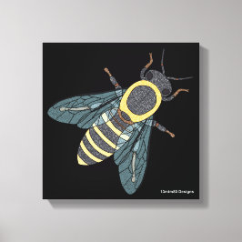Abeja de miel (negro) - Lienzo