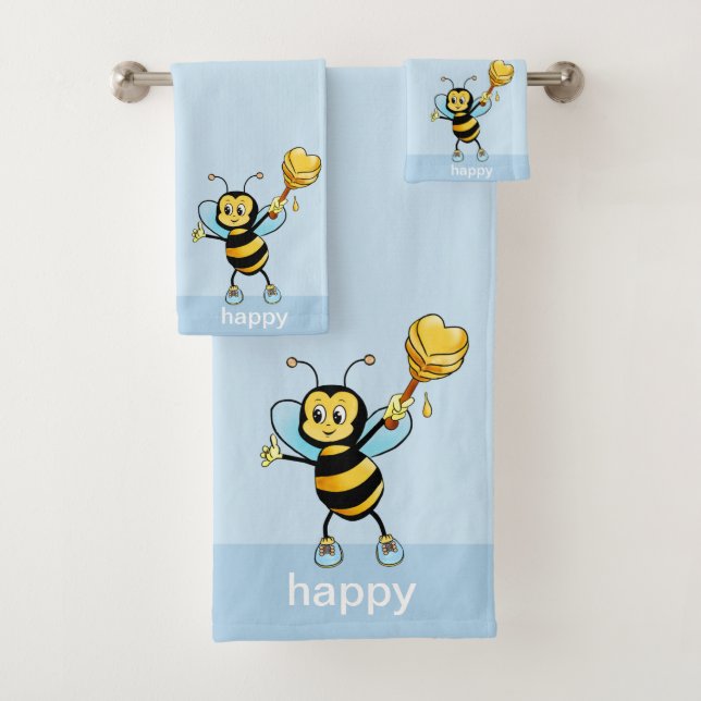 Abeja de miel suave con azul claro (In situ)
