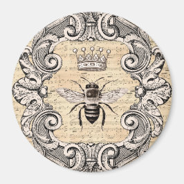 Abeja de reina con marco de cosecha en imán de mús