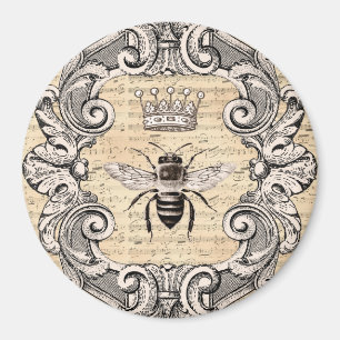 Abeja de reina con marco de cosecha en imán de mús