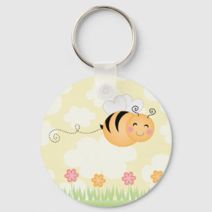 Abeja del dibujo animado y llavero lindos de las