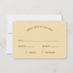 Abeja del vintage que casa RSVP