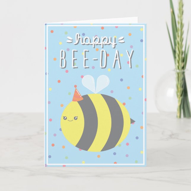 ¡Abeja-Día feliz! Tarjeta de cumpleaños, tarjeta (Anverso)