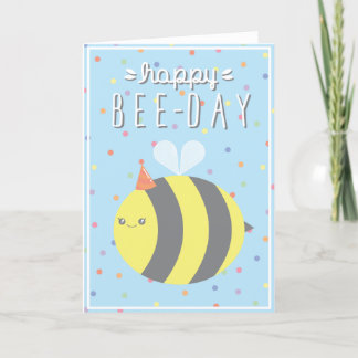 ¡Abeja-Día feliz! Tarjeta de cumpleaños, tarjeta