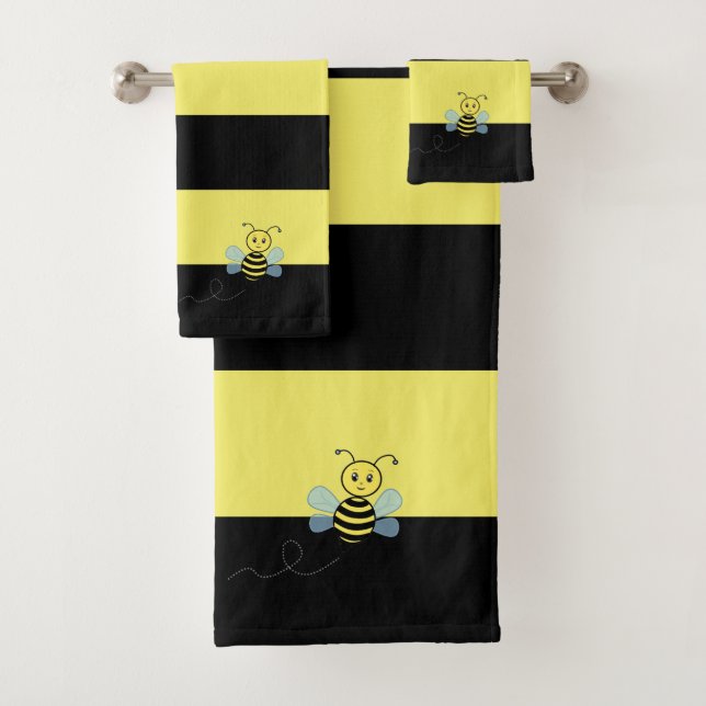 Abeja en rayas negras y amarillas (In situ)
