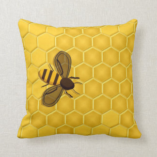 Abeja en una almohada del acento del panal