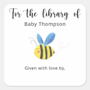 Abeja - Etiqueta para libros de regalo de baby sho