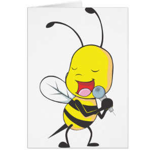 Abeja feliz que canta