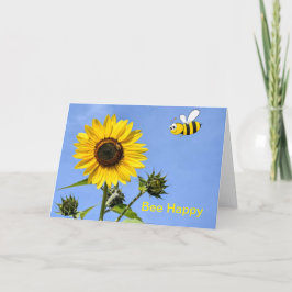 Abeja Feliz. Tarjeta en blanco