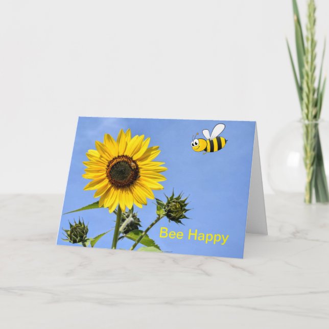 Abeja Feliz. Tarjeta en blanco (Anverso)