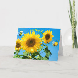 Abeja Feliz. Tarjeta en blanco
