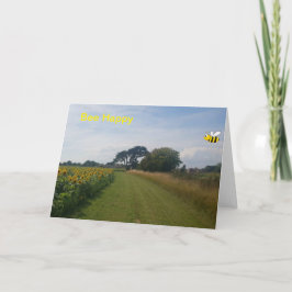 Abeja Feliz. Tarjeta en blanco