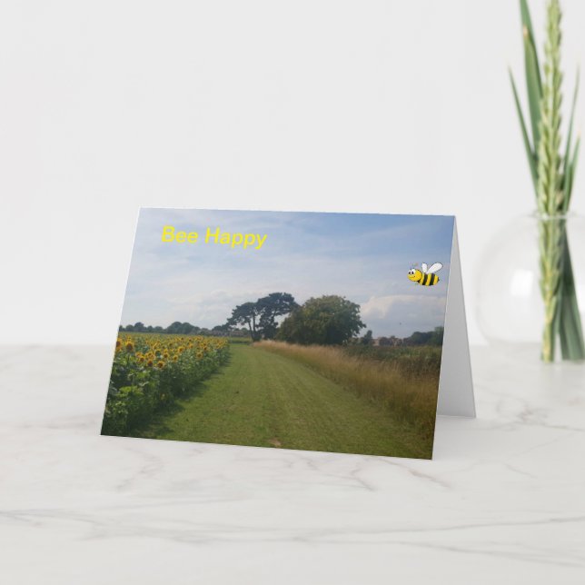 Abeja Feliz. Tarjeta en blanco (Anverso)