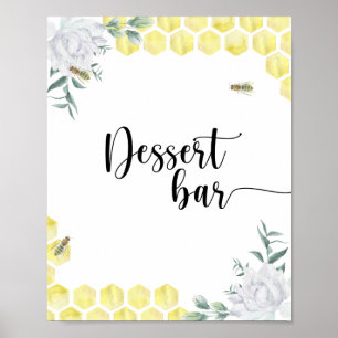 Abeja floral - Póster de barra de postres