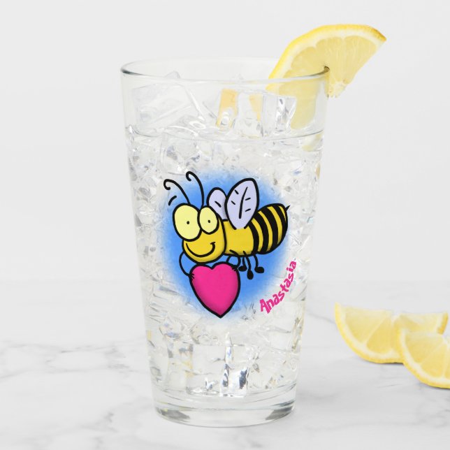 Abeja graciosa y linda con ilustracion personaliza (Reverso (hielo))