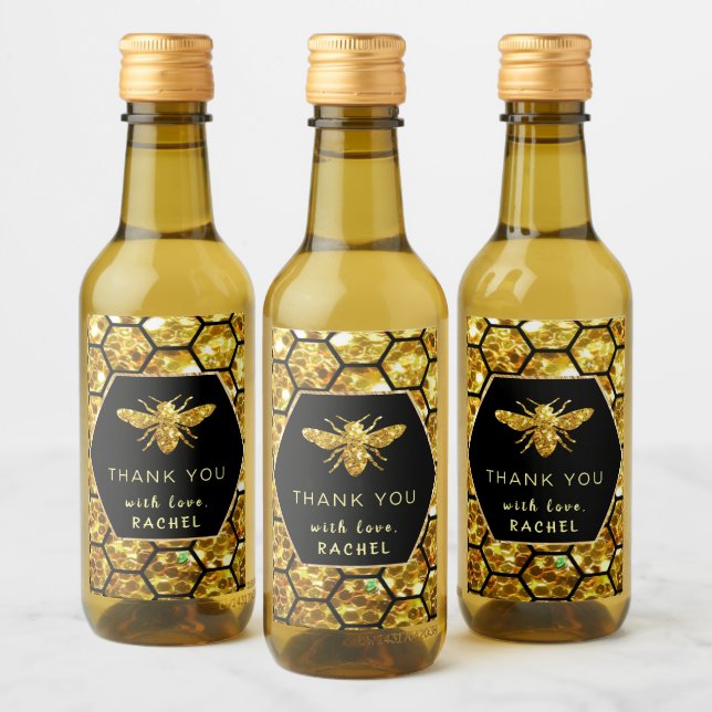 abeja hexagonal gracias (Botellas)