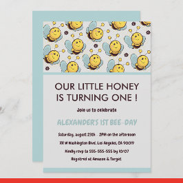 Abeja invitaciones de 1er cumpleaños Cutan nuestra