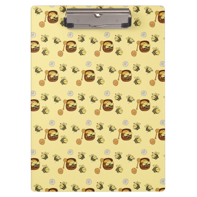Abeja Melífera Adorable con Portapapeles de Miel D (Anverso)