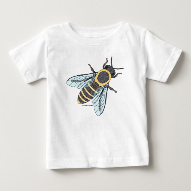 Abeja melífera (blanca) - Camiseta de bebé (Anverso)
