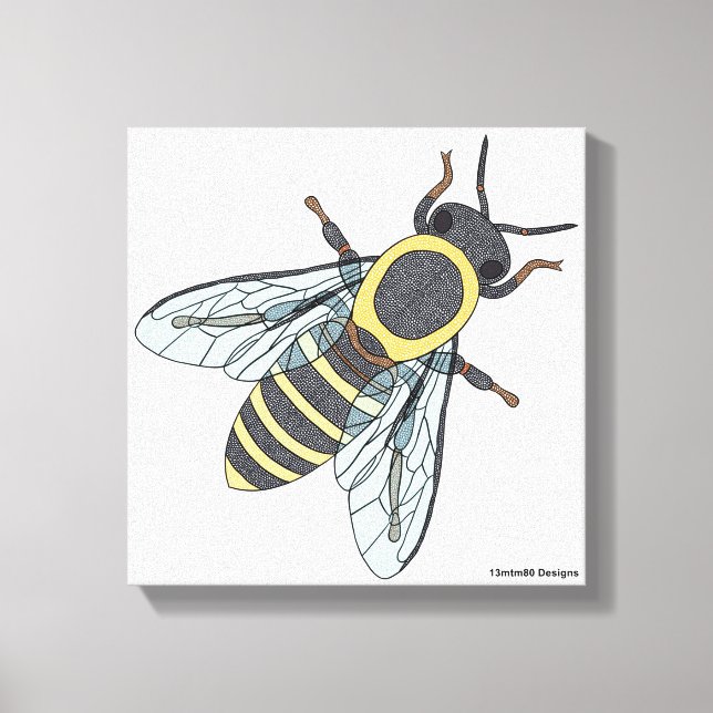 Abeja melífera (blanca) - Lienzo (Anverso)