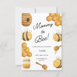 Abeja Melífera, invitación al baby shower 