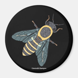Abeja melífera (negra) - Imán redondo