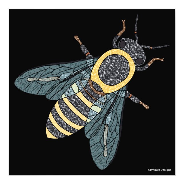 Abeja melífera (negra) - Impresión fotográfica (Frente)