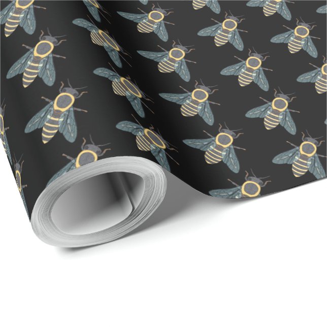 Abeja melífera (negra) - Papel de regalo (Esquina del rollo)