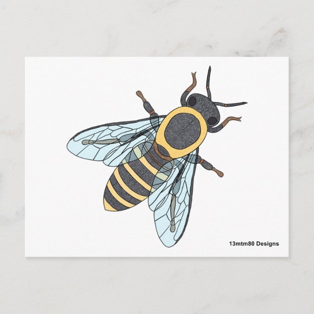 Abeja melífera - Tarjeta postal (Anverso)