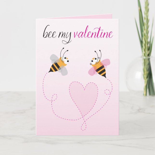 Abeja mi tarjeta del día de San Valentín - tarjeta (Anverso)