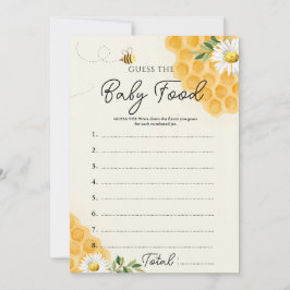 Abeja miel Adivina la tarjeta de juego de comida p