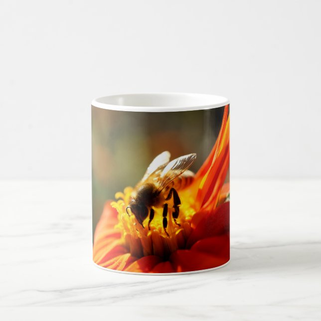 Abeja nativa en una taza anaranjada de la flor (Centro)