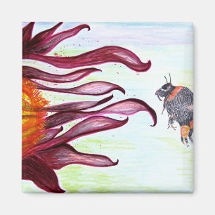 Abeja pasada de la miel, imán