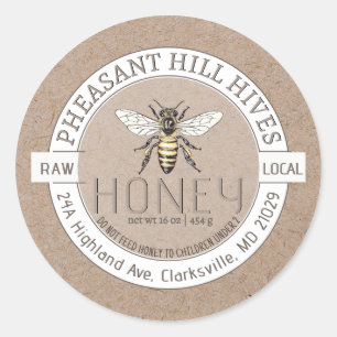 Abeja reina con advertencia infantil Etiqueta de m